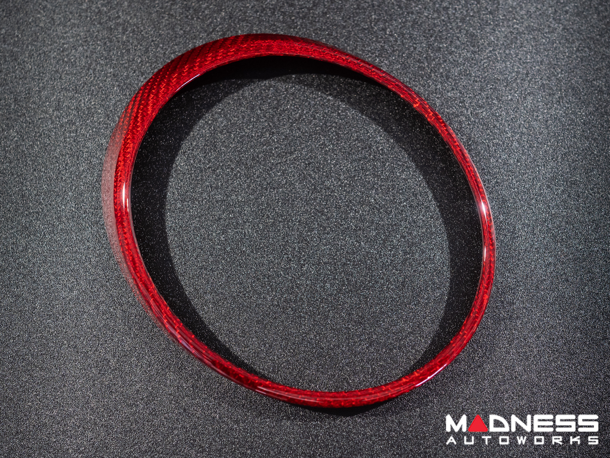 Jaguar F-TYPE Interior Trim - Carbon Fiber - Instrument Cluster Trim Rings - Red Candy